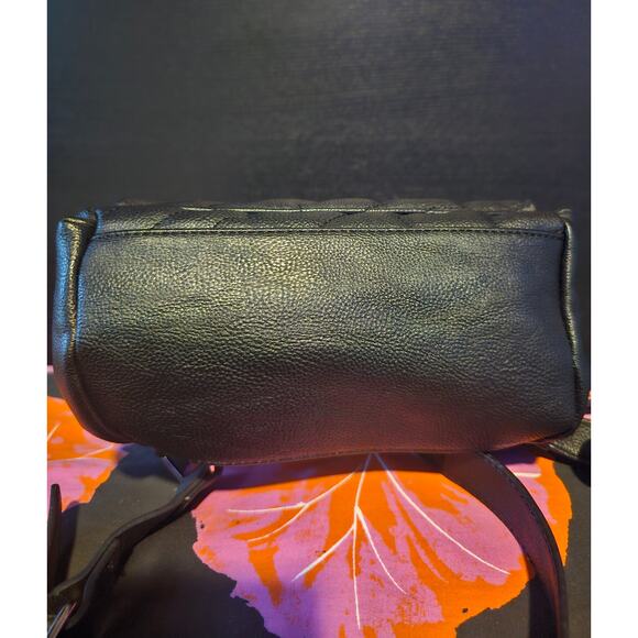 Betsey Johnson black faux leather mini backpack with heart stitching - Picture 11 of 13